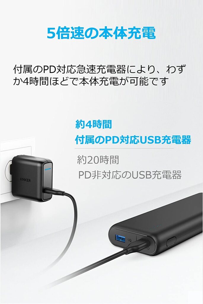 Anker PowerCore Speed 本体充電